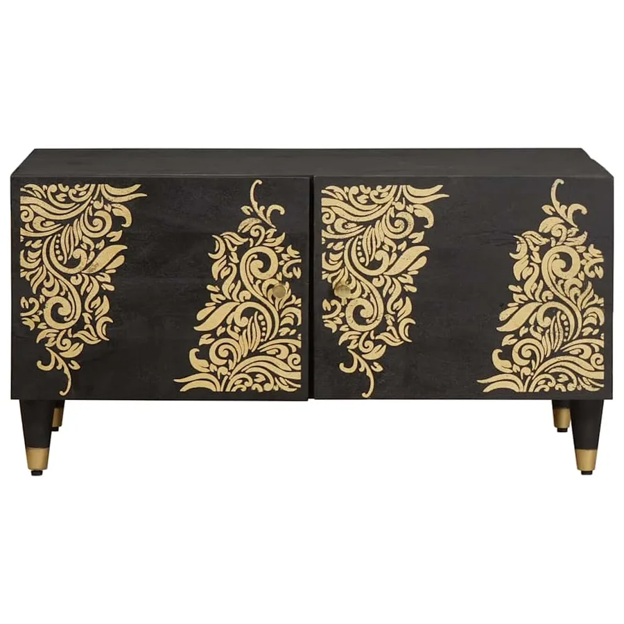 Table basse Noir 80 x 50 x 40 cm Bois de mangue massif - 3