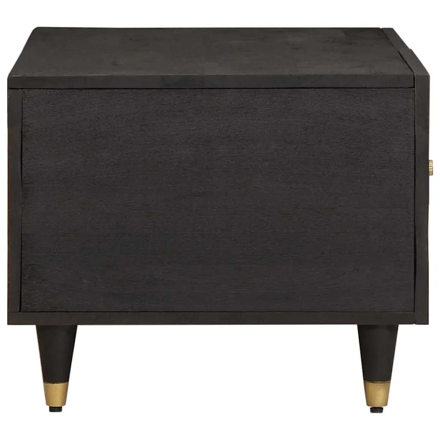 Table basse Noir 80 x 50 x 40 cm Bois de mangue massif - 4