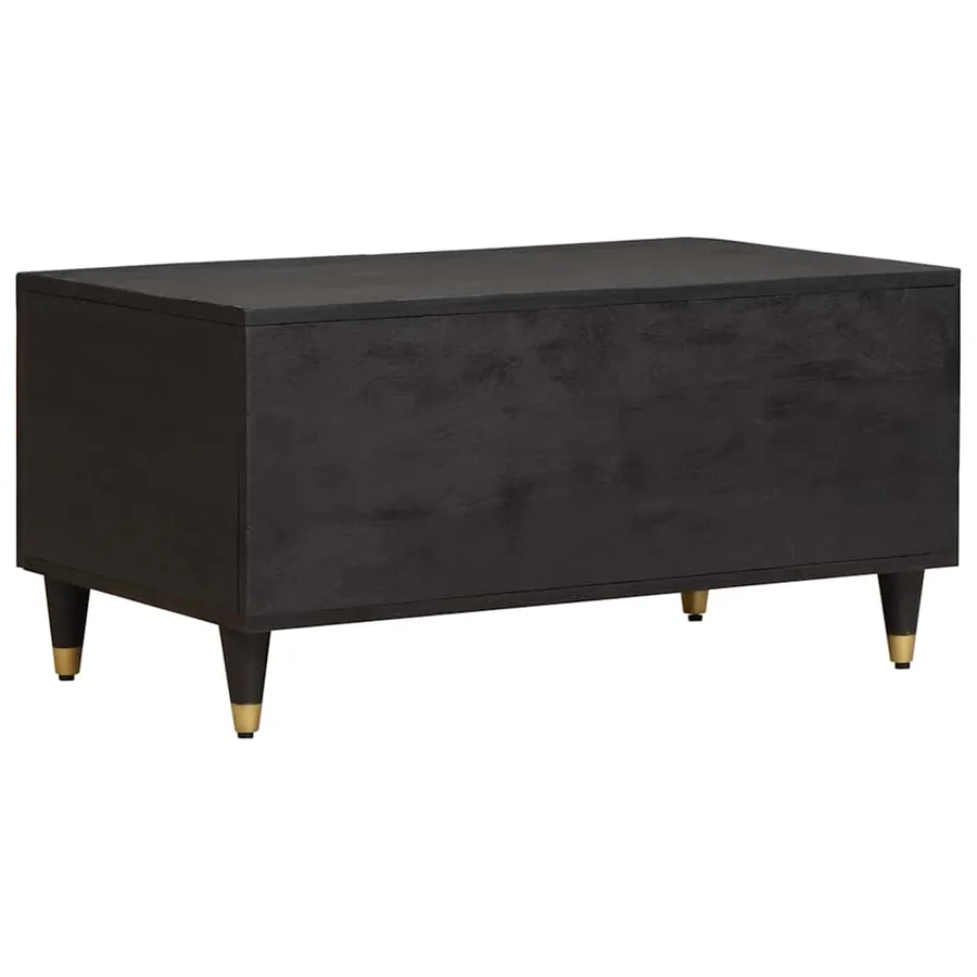 Table basse Noir 80 x 50 x 40 cm Bois de mangue massif - 5