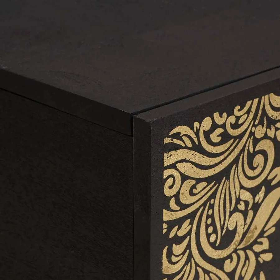 Table basse Noir 80 x 50 x 40 cm Bois de mangue massif - 6