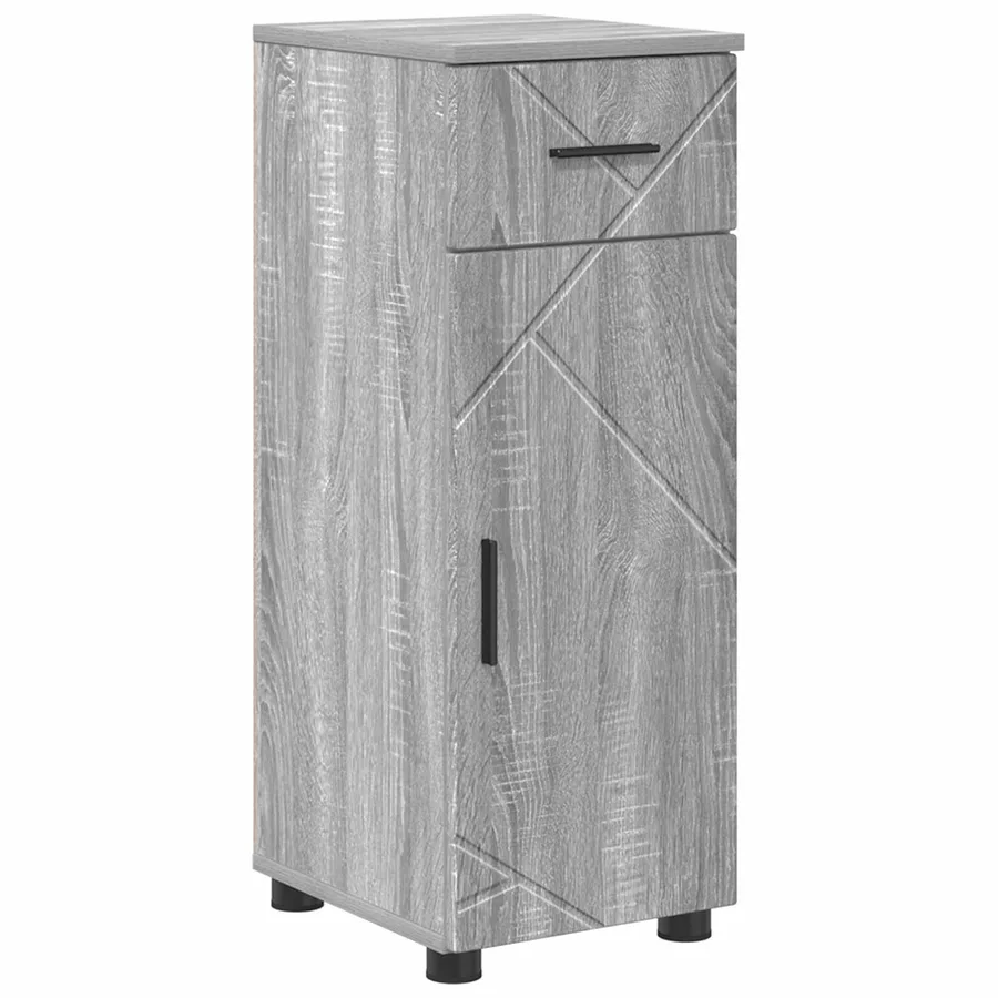 Cabinet de salle de bain avec porte Gris Sonoma 30 x 35 x 80 cm - 2