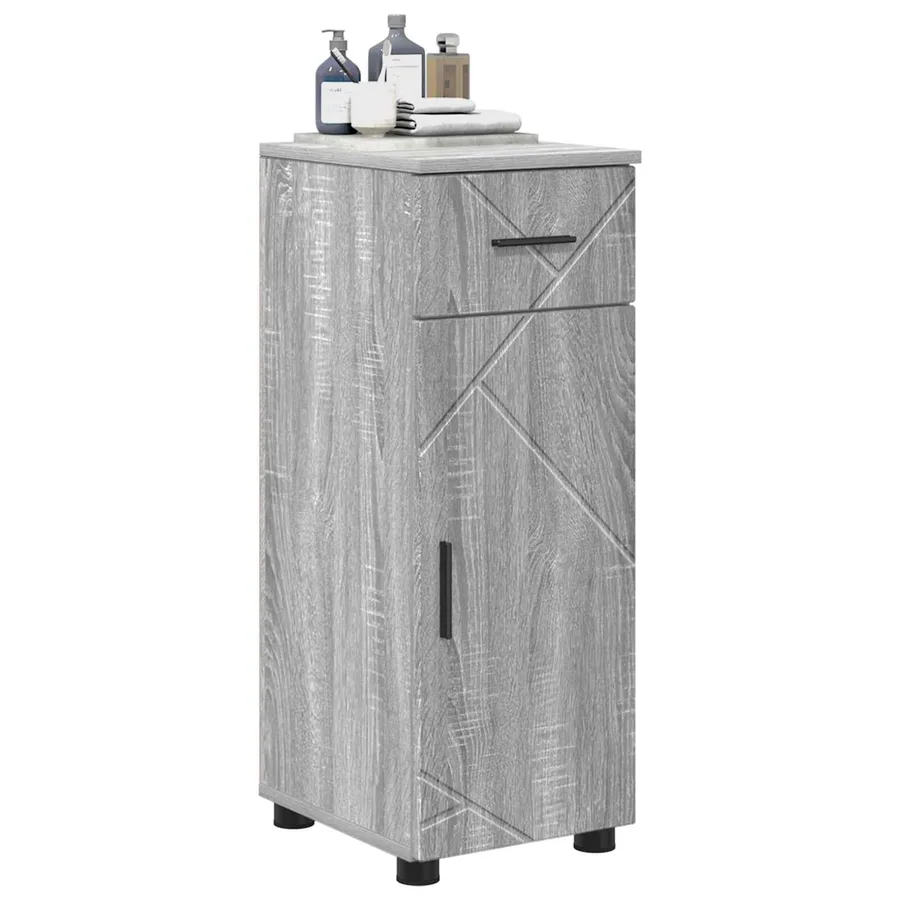 Cabinet de salle de bain avec porte Gris Sonoma 30 x 35 x 80 cm - 3