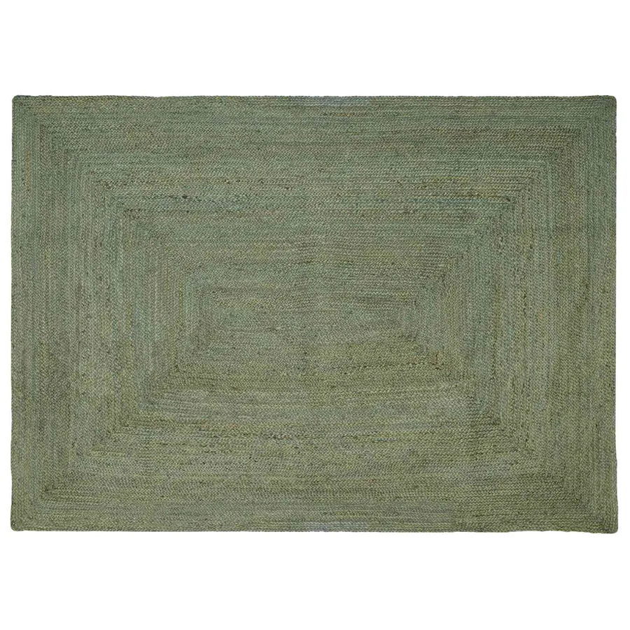 Tapis de surface Rectangulaire Vert olive 200 x 290 cm Jute