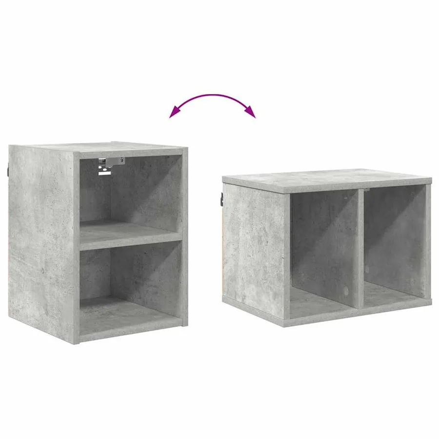 Armoire suspendue avec stockage Gris béton 30 x 29,5 x 40 cm - 8