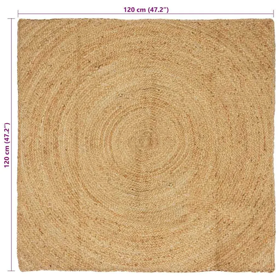 Tapis de surface Naturel 120 x 120 cm Jute - 8