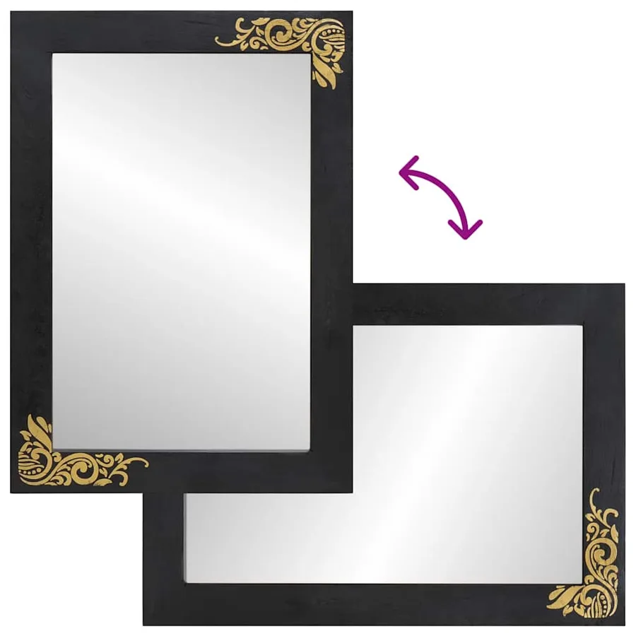 Miroir de salle de bain Noir et argent 70 x 50 x 2,5 cm - 8