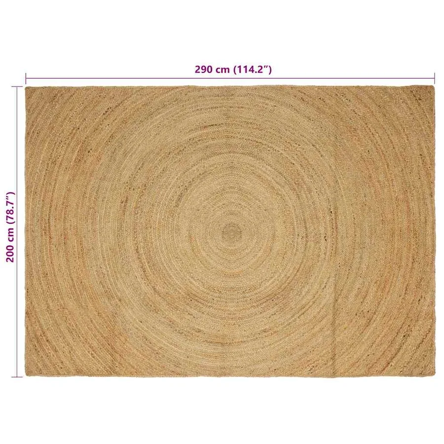 Tapis de surface Naturel 200 x 290 cm Jute - 8