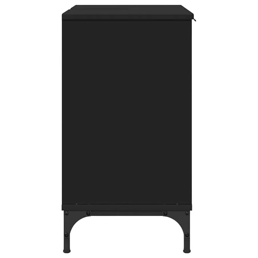 Meuble de Lavabo de Salle de Bain Noir 60,5 x 33,5 x 61 cm - 7