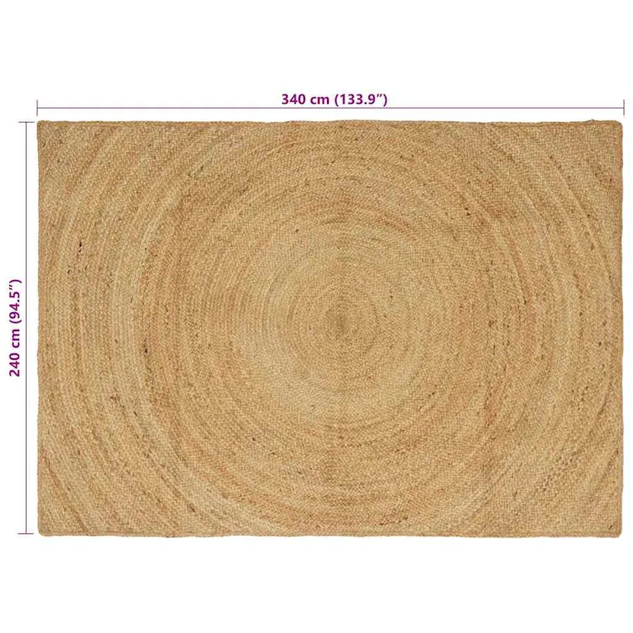 Tapis de surface Naturel 240 x 340 cm Jute - 8