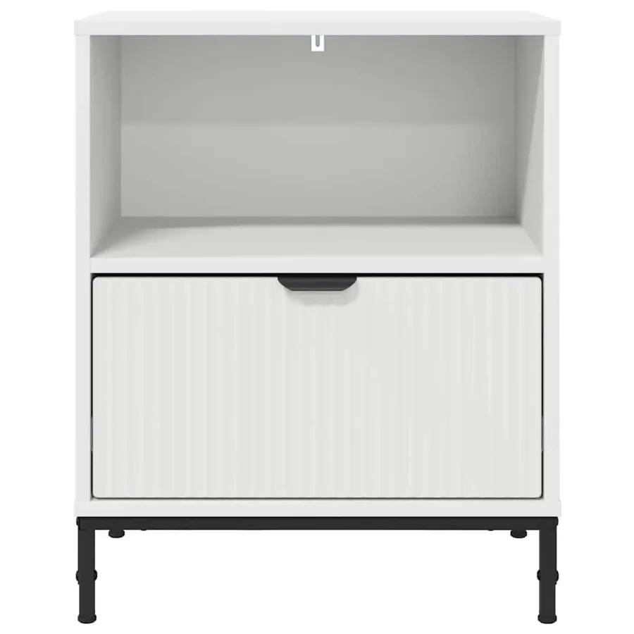 Cabinet de chevet Blanc 49 x 36 x 61 cm Bois d'ingénierie - 6