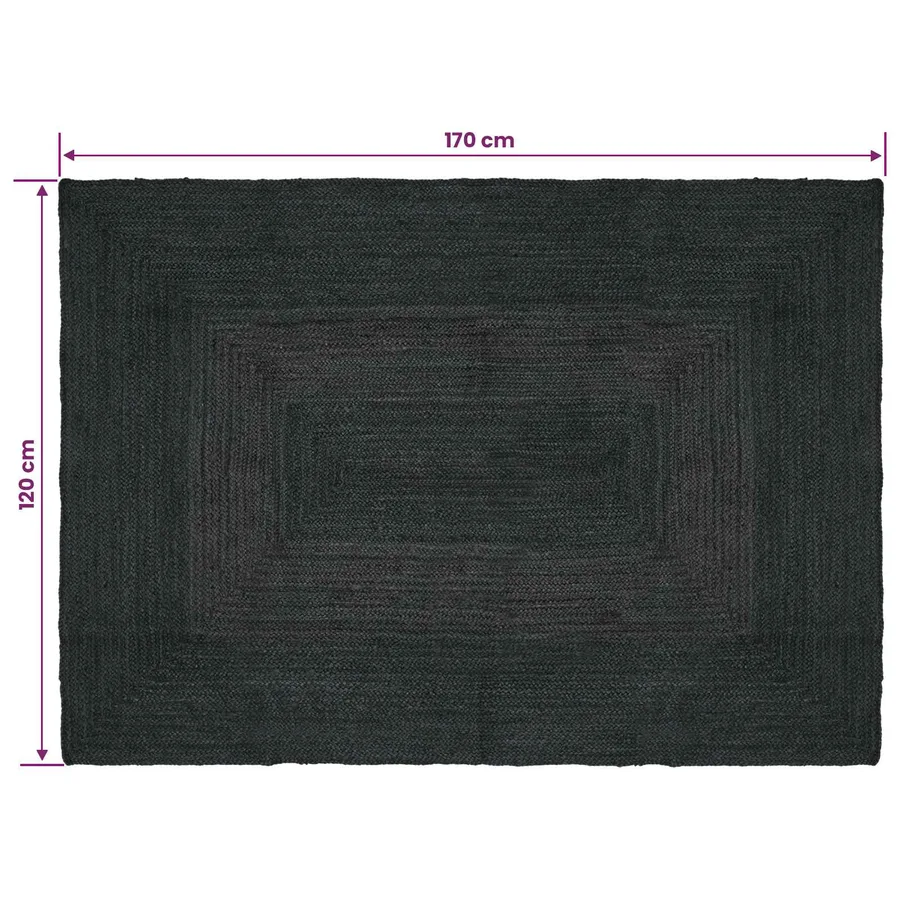 Tapis de surface Rectangulaire Gris foncé 120 x 170 cm Jute - 8