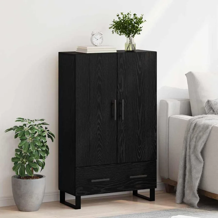 Haut Armoire Chêne noir 69,5 x 30 x 115 cm Bois d'ingénierie - 4