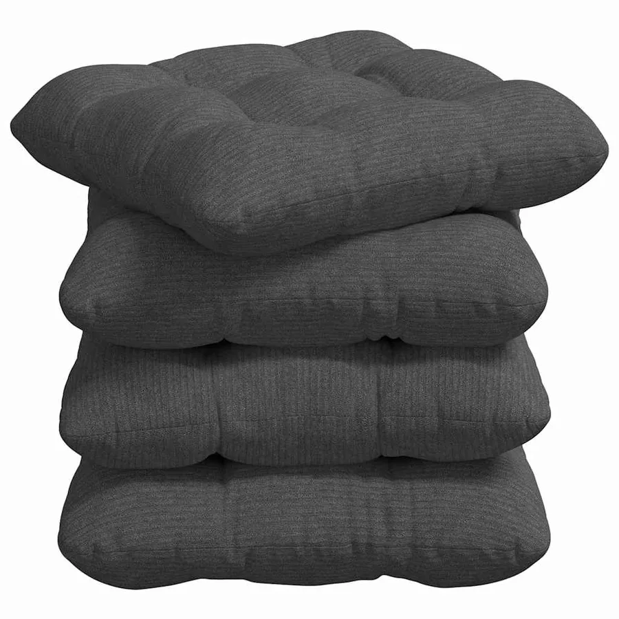 Coussins de siège 4 pcs Gris foncé 45 x 45 cm - 2