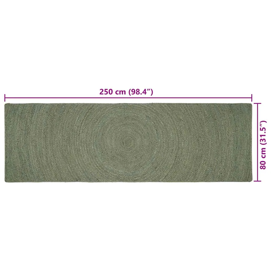 Tapis de surface Vert olive 80 x 250 cm Jute - 7