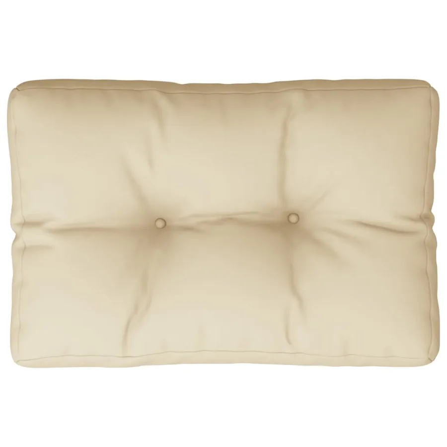 Coussin de palette beige 60x40x12 cm tissu - 2