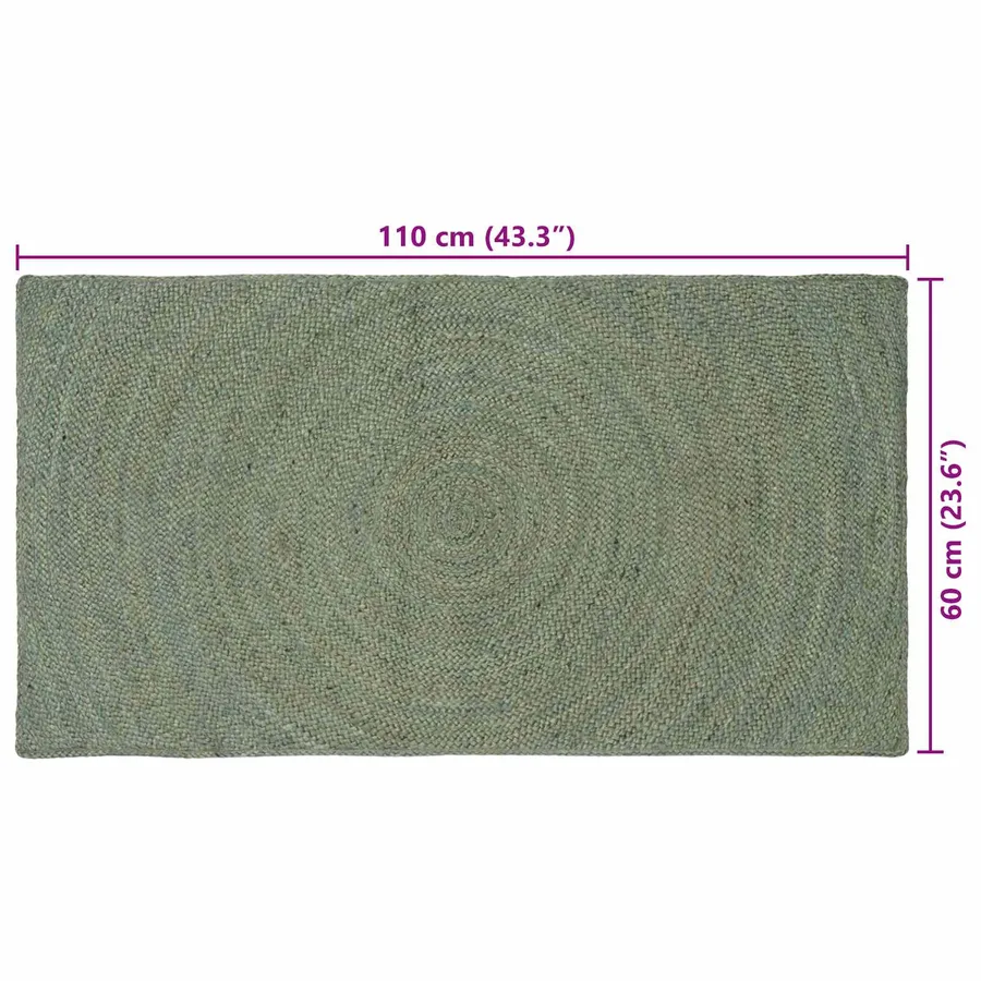 Tapis de surface Vert olive 60 x 110 cm Jute - 7