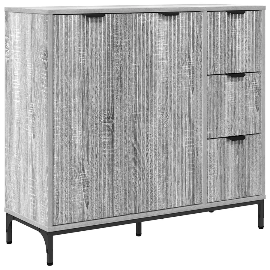 Buffet Gris Sonoma 89,5 x 33 x 82 cm Bois d'ingénierie - 2