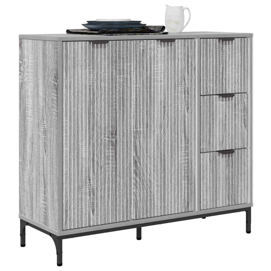 Buffet Gris Sonoma 89,5 x 33 x 82 cm Bois d'ingénierie - 3