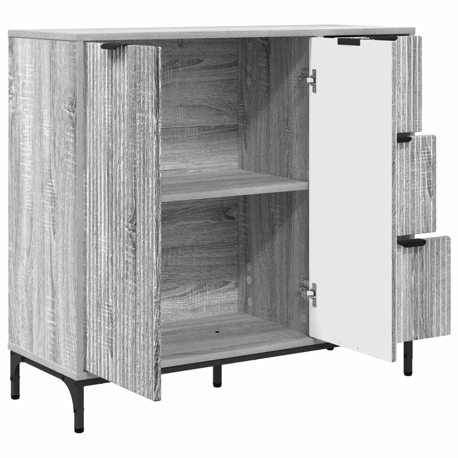 Buffet Gris Sonoma 89,5 x 33 x 82 cm Bois d'ingénierie - 5