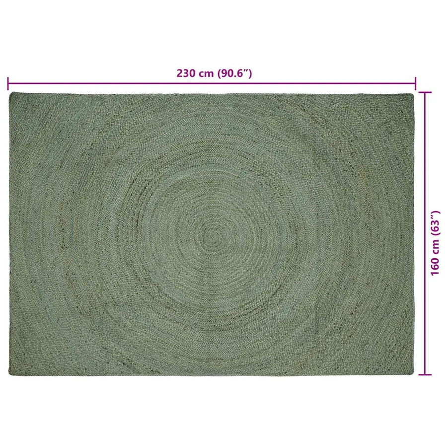 Tapis de surface Vert olive 160 x 230 cm Jute - 7