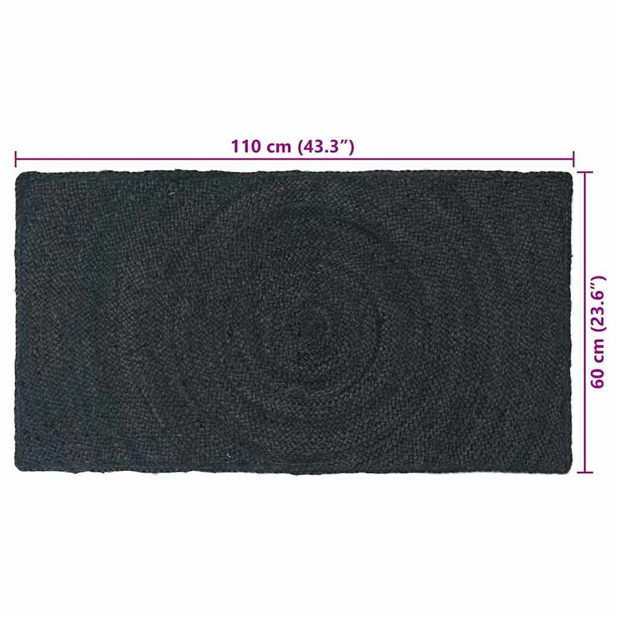 Tapis de surface Gris foncé 60 x 110 cm Jute - 9
