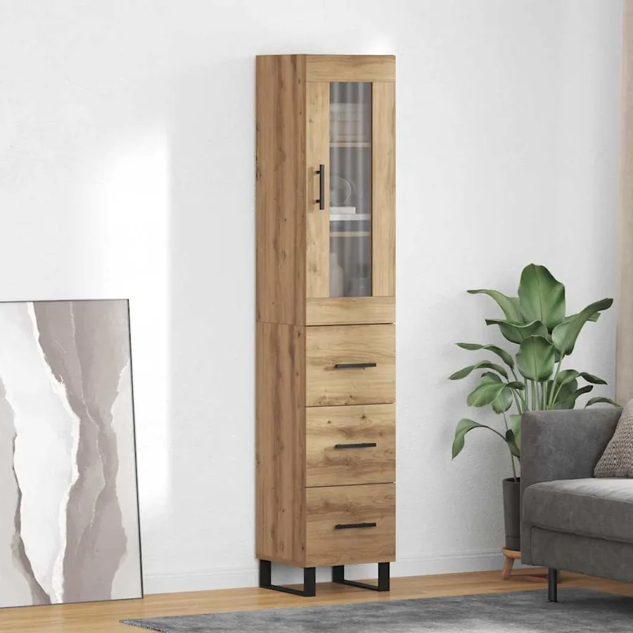 Haut Armoire Chêne artisanal 34,5 x 34 x 180 cm