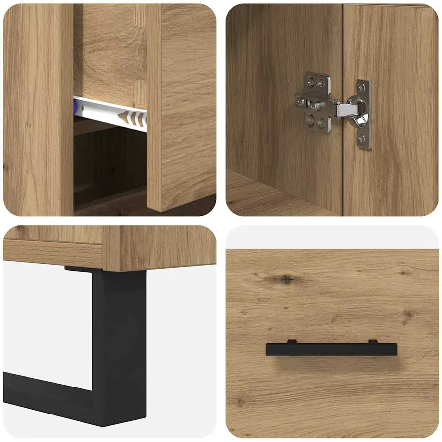 Haut Armoire Chêne artisanal 34,5 x 34 x 180 cm - 11