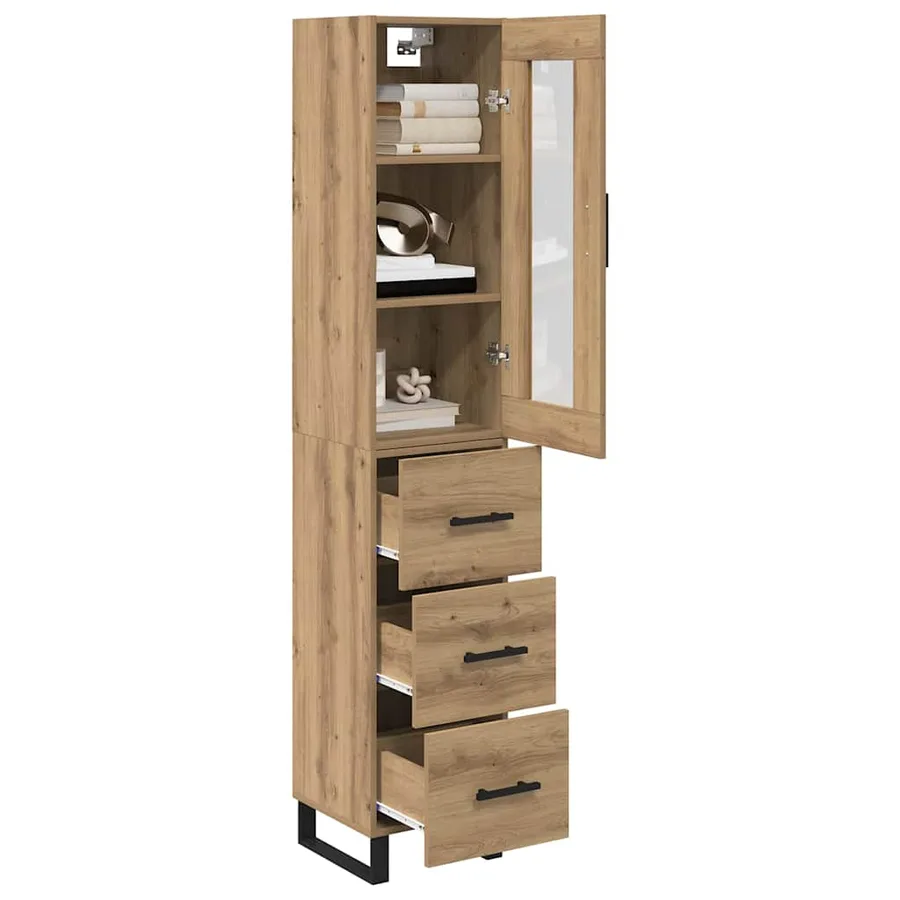 Haut Armoire Chêne artisanal 34,5 x 34 x 180 cm - 3