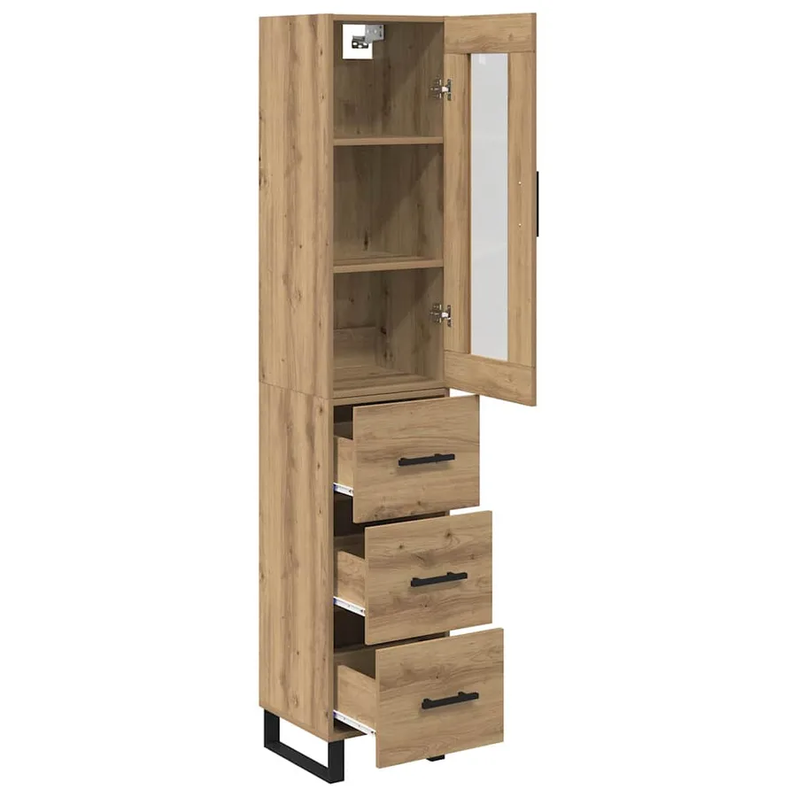 Haut Armoire Chêne artisanal 34,5 x 34 x 180 cm - 5