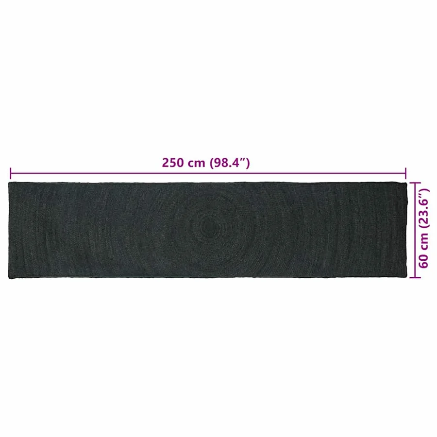 Tapis de surface Gris foncé 60 x 250 cm Jute - 9