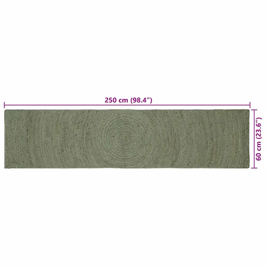 Tapis de surface Vert olive 60 x 250 cm Jute - 7