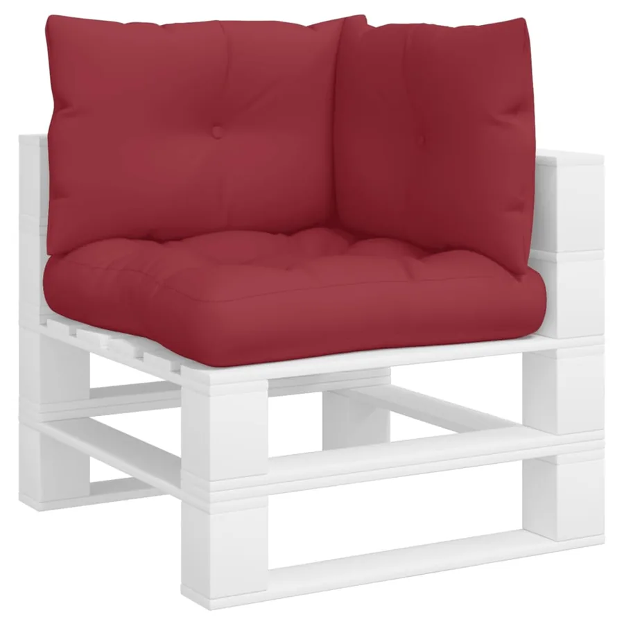 Coussins de palette lot de 3 rouge bordeaux tissu - 3