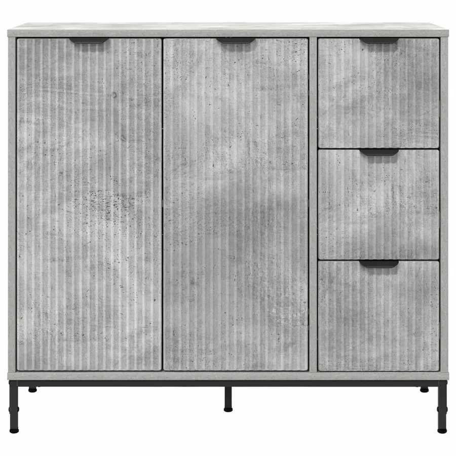Buffet Gris béton 89,5 x 33 x 82 cm Bois d'ingénierie - 6