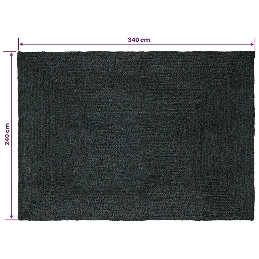 Tapis de surface Rectangulaire Gris foncé 240 x 340 cm Jute - 8