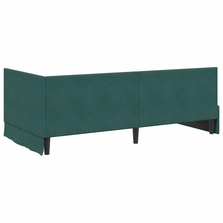 Cadre de lit d'angle avec matelas 2 pcs Vert Velours - 9