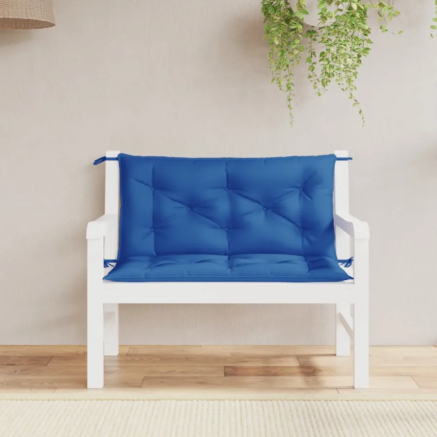 Coussins de banc de jardin lot de 2 bleu royal tissu oxford