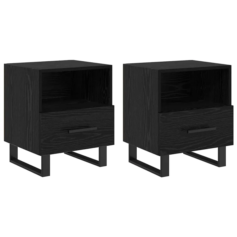 Cabinet de chevet 2 pcs Chêne noir 40 x 35 x 47,5 cm - 2