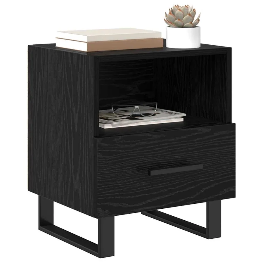 Cabinet de chevet 2 pcs Chêne noir 40 x 35 x 47,5 cm - 3