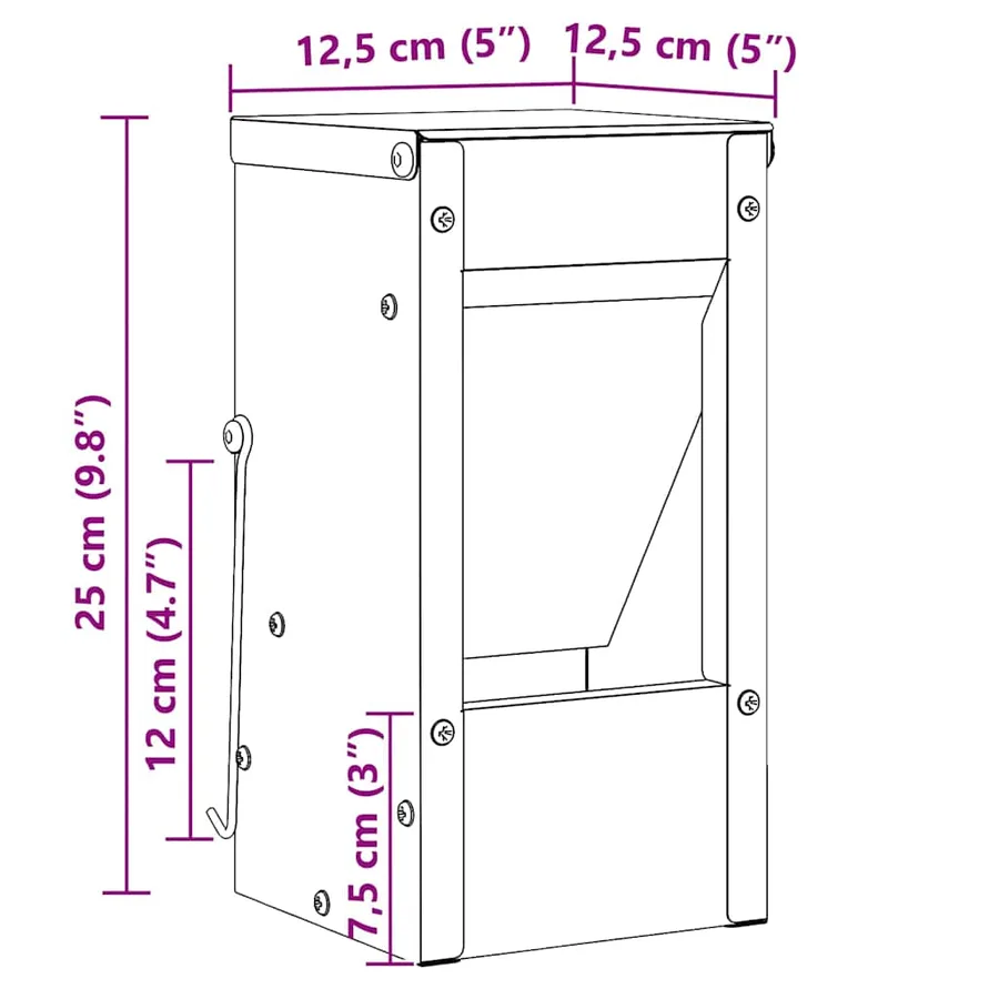 Distributeur pour lapins Vert olive 12,5 x 12,5 x 25 cm - 14