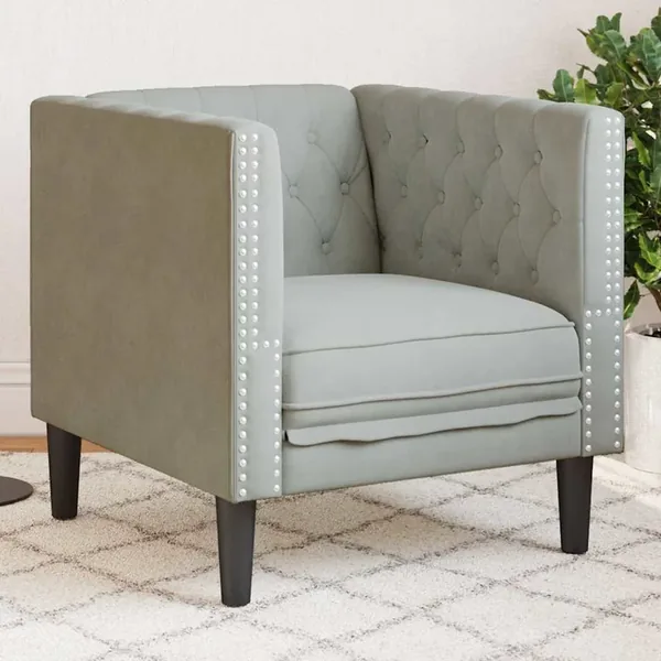 Canapé Gris clair 74,5 x 71 x 70,5 cm Velours