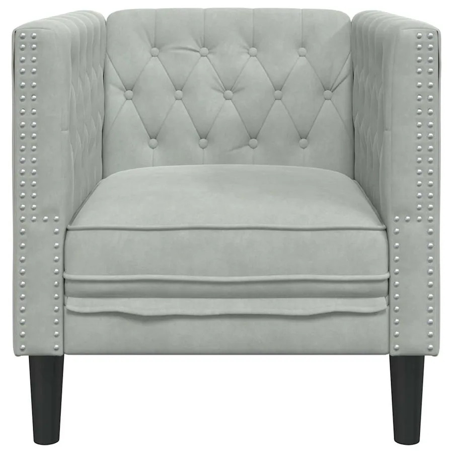 Canapé Gris clair 74,5 x 71 x 70,5 cm Velours - 4