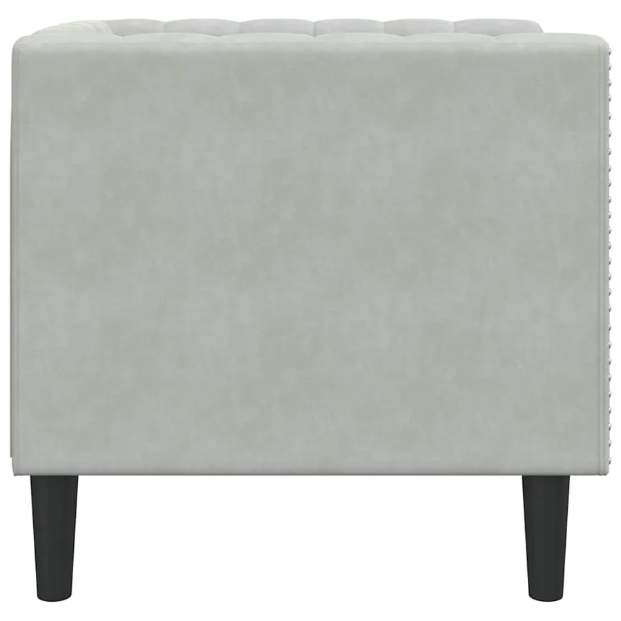 Canapé Gris clair 74,5 x 71 x 70,5 cm Velours - 5