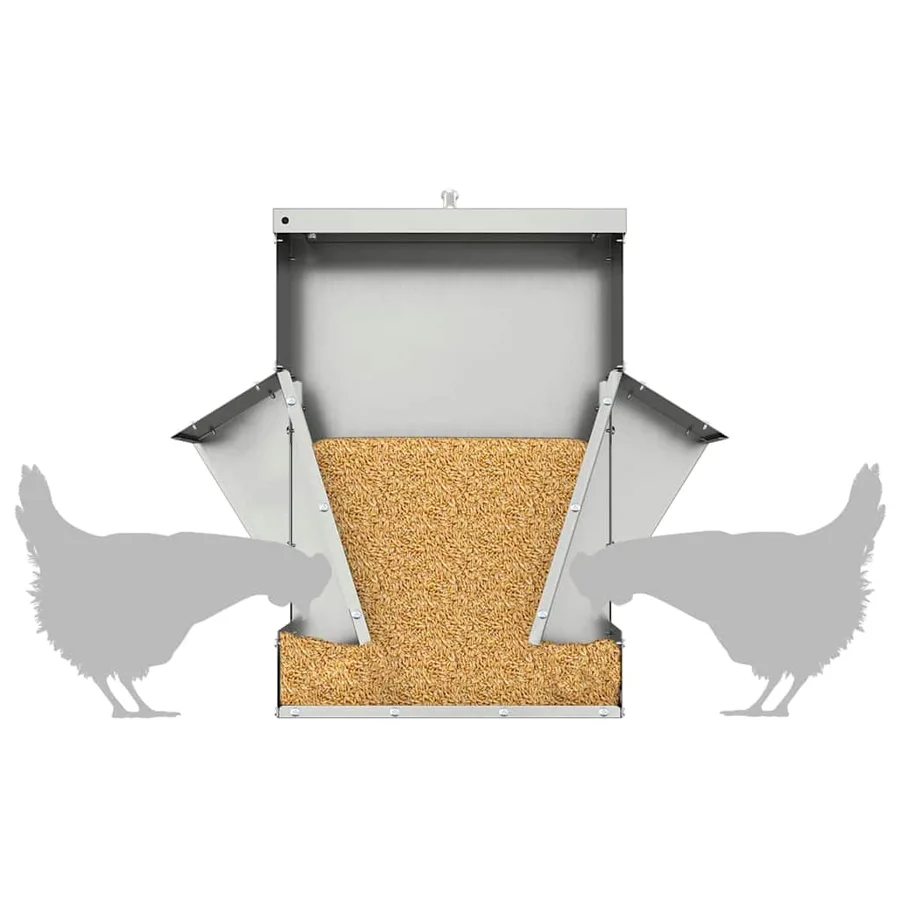 Mangeoire pour poules Argent 40,5 x 45 x 41 cm Acier galvanisé - 8