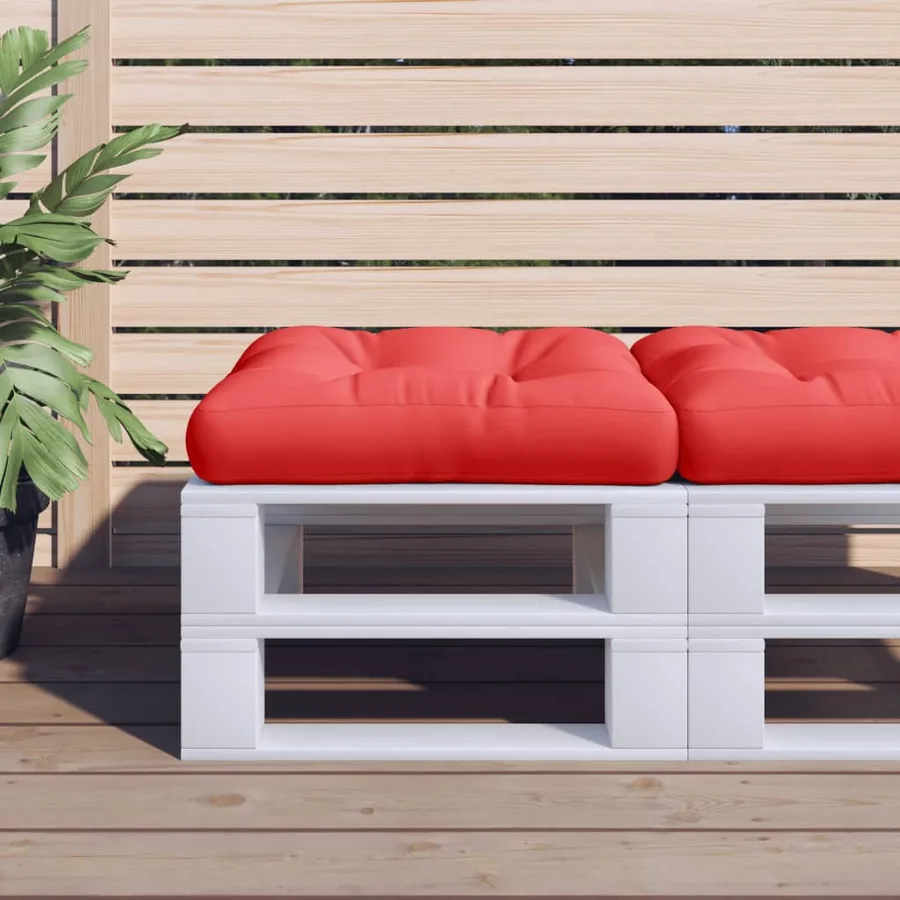 Coussin de palette rouge 50x50x12 cm tissu