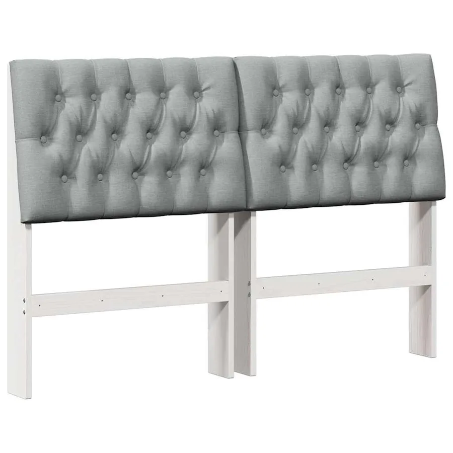 Tête de lit capitonnée Gris clair 140 cm Pin massif - 2