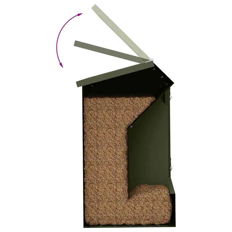 Distributeur pour lapins Vert olive 64.5 x 25.5 x 45.5 cm - 11