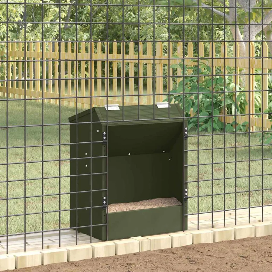Distributeur pour lapins Vert olive 64.5 x 25.5 x 45.5 cm - 4