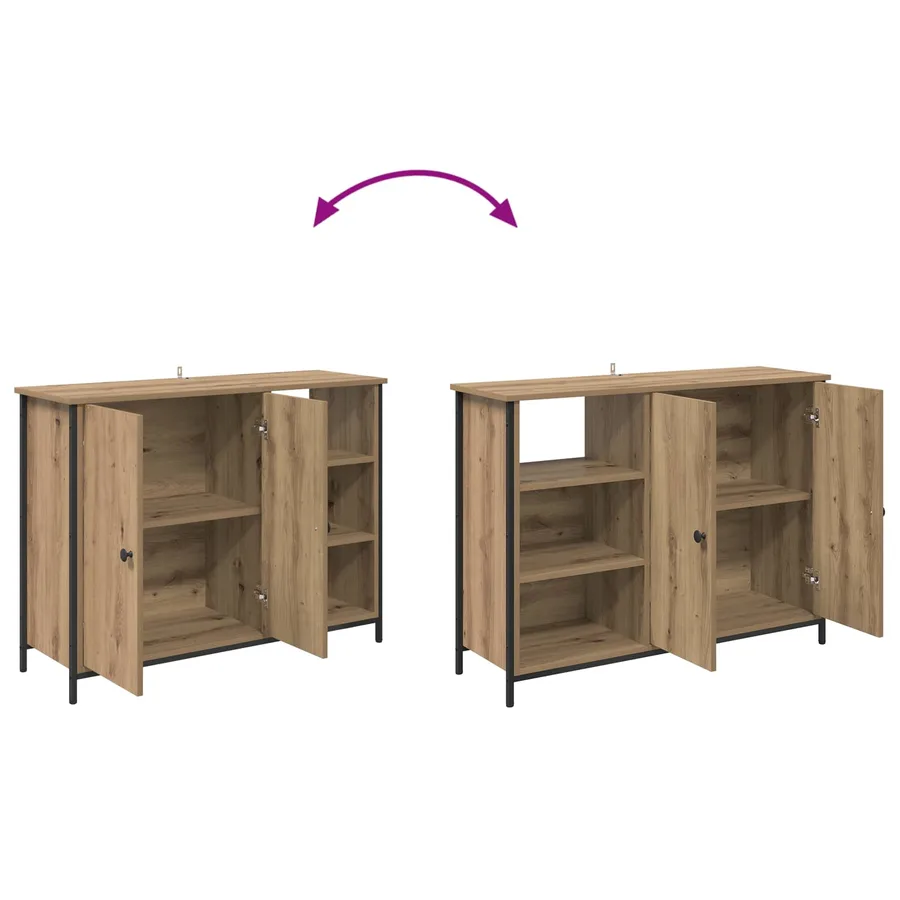 Buffet Chêne artisanal 100 x 33 x 75 cm Bois d'ingénierie - 11