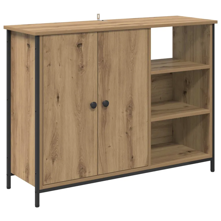 Buffet Chêne artisanal 100 x 33 x 75 cm Bois d'ingénierie - 2