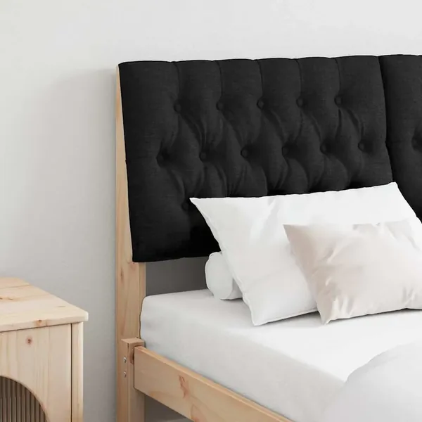 Tête de lit capitonnée Noir 150 cm Pin massif